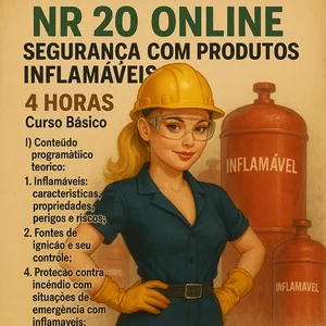 Imagem do curso NR 20 ONLINE - BÁSICO 4 HORAS  Segurança e Saúde no Trabalho com Inflamáveis e Combustíveis