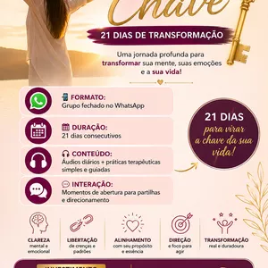 Curso Mentoria terapêutica virada de chave 🔑 21 dias - grupo fechado no whatsapp 