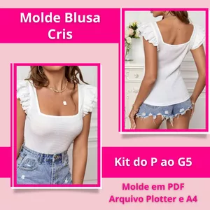 Imagem de capa para o Ebook Molde Blusa Cris do P ao Plus Size