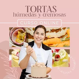 Imagen de portada para Curso online TORTAS HUMEDAS Y CREMOSAS 