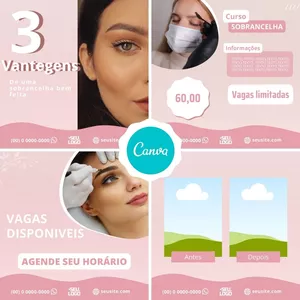 Imagem de capa para o Curso online ARTES PARA SOBRANCELHA (CANVA)