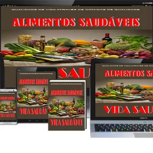 Imagem de capa para o Ebook alimentos saudáveis vida saudável