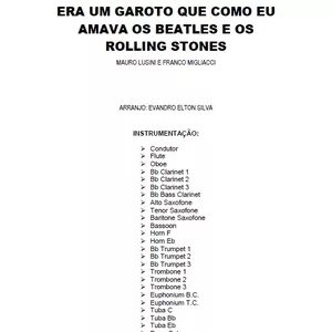 Imagem de capa para o Ebook ERA UM GAROTO QUE COMO EU AMAVA OS BEATLES E OS ROLLING STONES - ARRANJO PARA BANDA DE MÚSICA