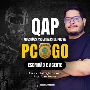 Imagem de capa para o Curso online Reta Final Concurso PC GO (Raciocínio Lógico) - Questões Assertivas de Prova (QAP) - Prof. Alan Soares