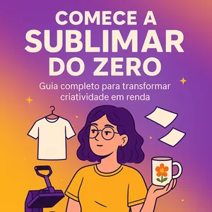 Imagem de capa para o Ebook Comece a Sublimar do Zero – Aprenda, Personalize e Lucre!