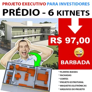 Imagem de capa para o Ebook PROJETO EXECUTIVO PARA INVESTIDORES - PRÉDIO DE KITNETS