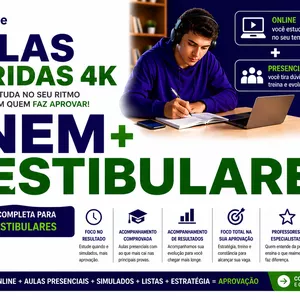 Imagem do curso Enem + Vestibulares aulas híbridas (presencial + on-line)