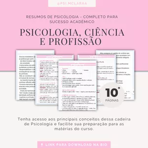 Imagem de capa para o Curso online Psicologia, Ciência e Profissão – Resumo da Maria Clara