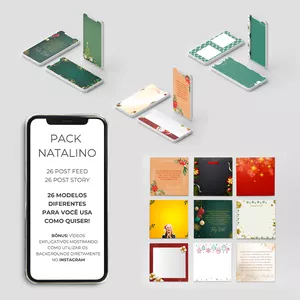 Imagem de capa para o Curso online Pack Natalino de posts para Redes Sociais 