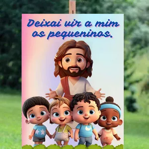 Imagem de capa para o Ebook CARTAZ DE RECEPÇÃO E CAVALETE - "DEIXAI VIR A MIM OS PEQUENINOS"