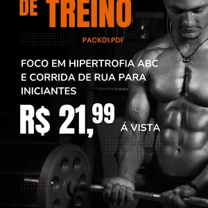Imagem de capa para o Ebook Treinos ABC para Hipertrofia + Planilha de Corrida de Rua para Iniciantes
