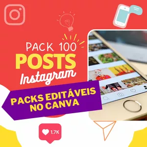 Imagem de capa para o Ebook Pack 100 Templates Canva