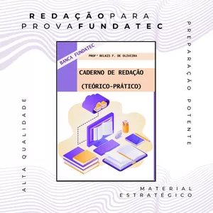 Imagem de capa para o Ebook Caderno de Redação: Concurso FUNDATEC 2024