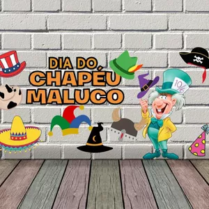 Imagem de capa para o Ebook Painel de parede Dia do chapéu maluco