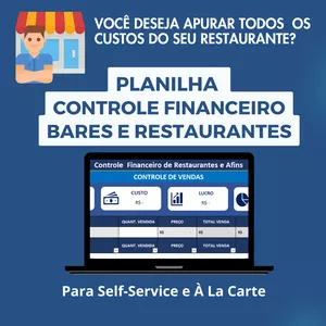 Planilha Planilha Controle Financeiro para Bares e Restaurantes