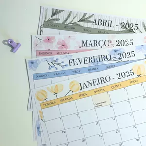 Curso Planners 2025 / Calendário 2025  do Foco na Produtividade em PDF - Mensal e Semanal 