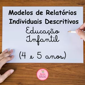 Imagem de capa para o Ebook MODELOS DE RELATÓRIOS INDIVIDUAIS DESCRITIVOS – EDUCAÇÃO INFANTIL 4 E 5 ANOS
