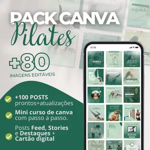 Imagem de capa para o Ebook Pack Canva para PILATES