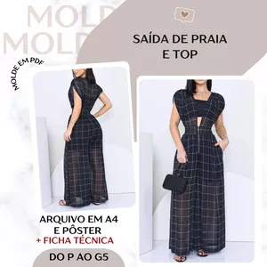 Imagem de capa para o Ebook Saída de Praia e Top - Molde em PDF