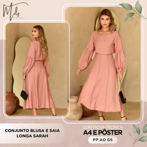 Imagem de capa para o Ebook Conjunto Blusa e Saia Longa Sarah