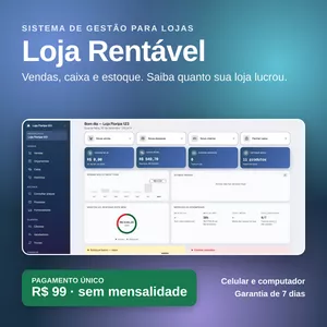 Imagem do curso CONTROLE SUA LOJA E DESCUBRA SEU LUCRO REAL