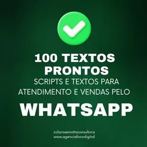 Imagem de capa para o Ebook 100 Textos prontos:  Scripts e Textos para Atendimento e Vendas pelo WhatsApp.