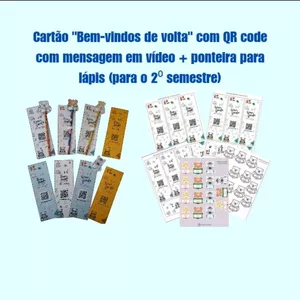Imagem de capa para o Ebook CARTÃO PORTA-LÁPIS COM QR CODE COM VÍDEO DE BOAS-VINDAS (Volta às Aulas 2° semestre) + PONTEIRA PARA LÁPIS