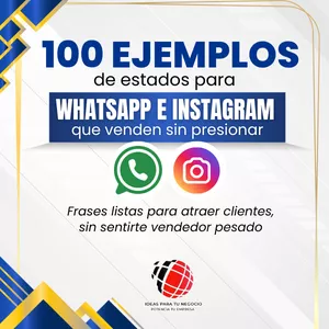 Imagen de portada para Ebook 100 ejemplos de estados para WhatsApp e Instagram que venden sin presionar
