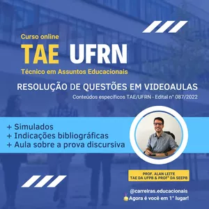 Imagem de capa para o Curso online TAE UFRN 2022 - Técnico em Assuntos Educacionais