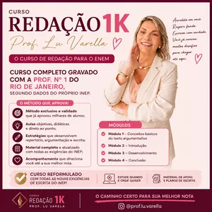 Imagem do curso Curso Redação 1K ENEM | Prof. Lu Varella