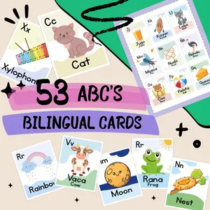 Cover image for Ebook ABC Bilingual Cards (English/Spanish) – 53 Printable Flashcards for Kids