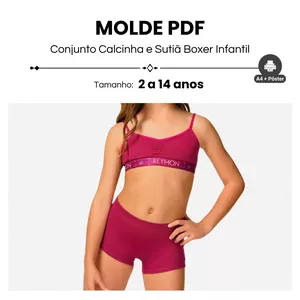 Imagem de capa para o Ebook MOLDE CONJUNTO CALCINHA E SUTIÃ BOXER INFANTIL