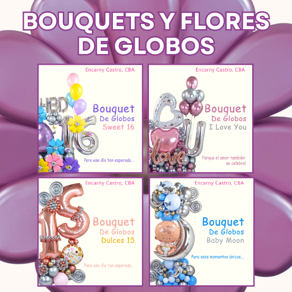 Curso Bouquets de Globos y Flores Decorativas.