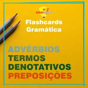 Imagem de capa para o Ebook Flashcards de Gramática: Advérbios e Preposições 