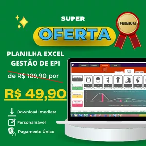 Imagem de PLANILHA EXCEL GESTÃO DE EPI criado por NIMBO SMS - DESENVOLVIMENTO TÉCNICO EM SEGURANÇA DO TRABALHO na hotmart