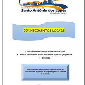 Imagem de capa para o Ebook Conhecimentos Locais e Simulado - Santo Antônio dos Lopes