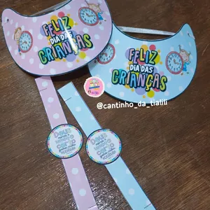 Imagem de capa para o Ebook Kit lembrancinha dia das crianças: Viseira + Pulseira👧🏽🧒🏼👧🏻👦🏽 