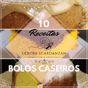 Imagem de capa para o Ebook 10 receitas Bolos Caseiros Débora Scardanzan