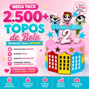 Mega Pack +2.500 Topos de Bolo Prontos para Imprimir e Lucrar!