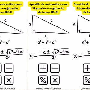 Imagem de capa para o Ebook E-BOOK DE MATEMÁTICA COM 54 QUESTÕES E GABARITO DA BANCA IBAM