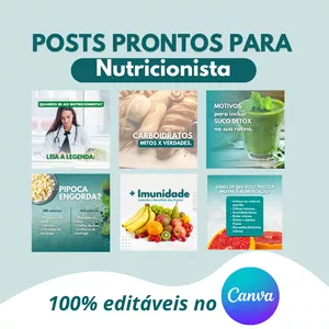Pack de posts prontos para Nutricionista 