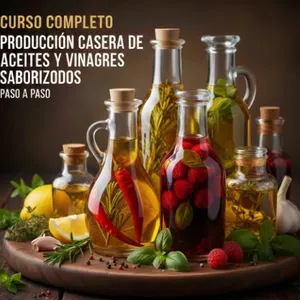 Imagen de portada para Ebook Curso Completo, Producción Casera de Aceites y Vinagres Saborizados