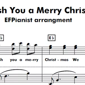 Cover image for Online course We Wish you a Merry Christmas - Sheet Music and Reference Track by EFPianist