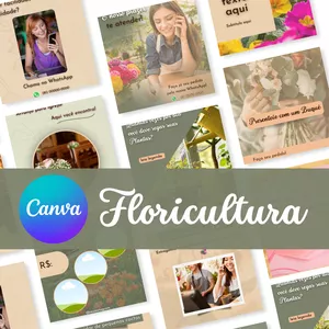 Imagem de capa para o Curso online Pack Canva Floricultura 