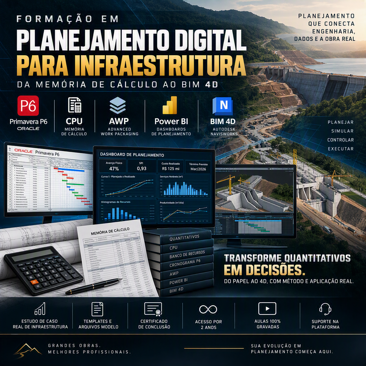 Formação em Planejamento para Infraestrutura com AWP, Power BI e BIM 4D>
