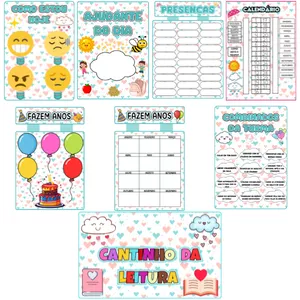 Imagem de capa para o Ebook Fazem Anos, Ajudante do Dia, Calendário, Como Estou hoje, Presenças e Cantinho da Leitura