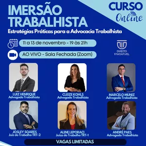 Imagem de capa para o Curso online IMERSÃO TRABALHISTA - Estratégias Práticas para a Advocacia Trabalhista