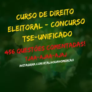 Imagem de capa para o Ebook Curso de Direito Eleitoral com 456 questões comentadas para o concurso TSE Unificado