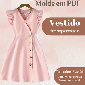 Imagem de capa para o Ebook MOLDE EM PDF VESTIDO TRANSPASSADO 