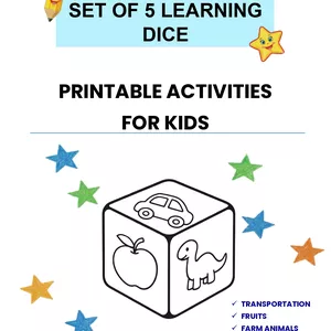 Cover image for Ebook SET OF 5 LEARNING DICE – Printable Activities for Kids